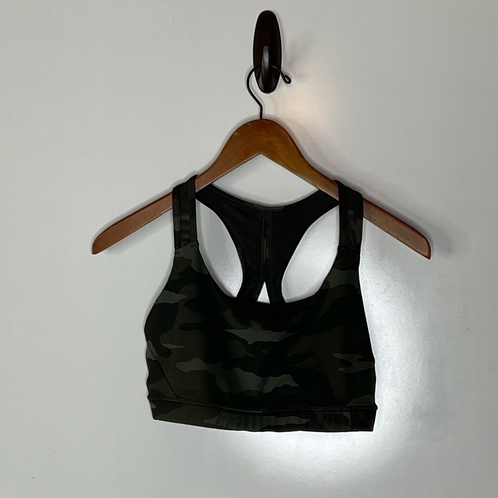 Athleta Green‎ Camo Sports Bra Size Small